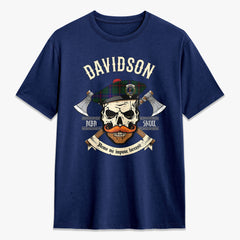 Davidson Modern Tartan Crest 2D T-shirt - Alba Skull Style