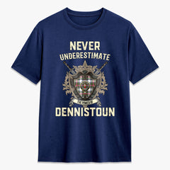 Dennistoun Tartan Crest 2D T-shirt - Never Underestimate Style