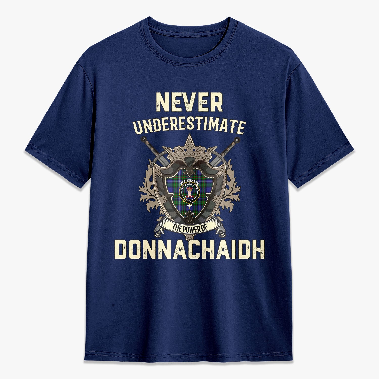 Donnachaidh Tartan Crest 2D T-shirt - Never Underestimate Style