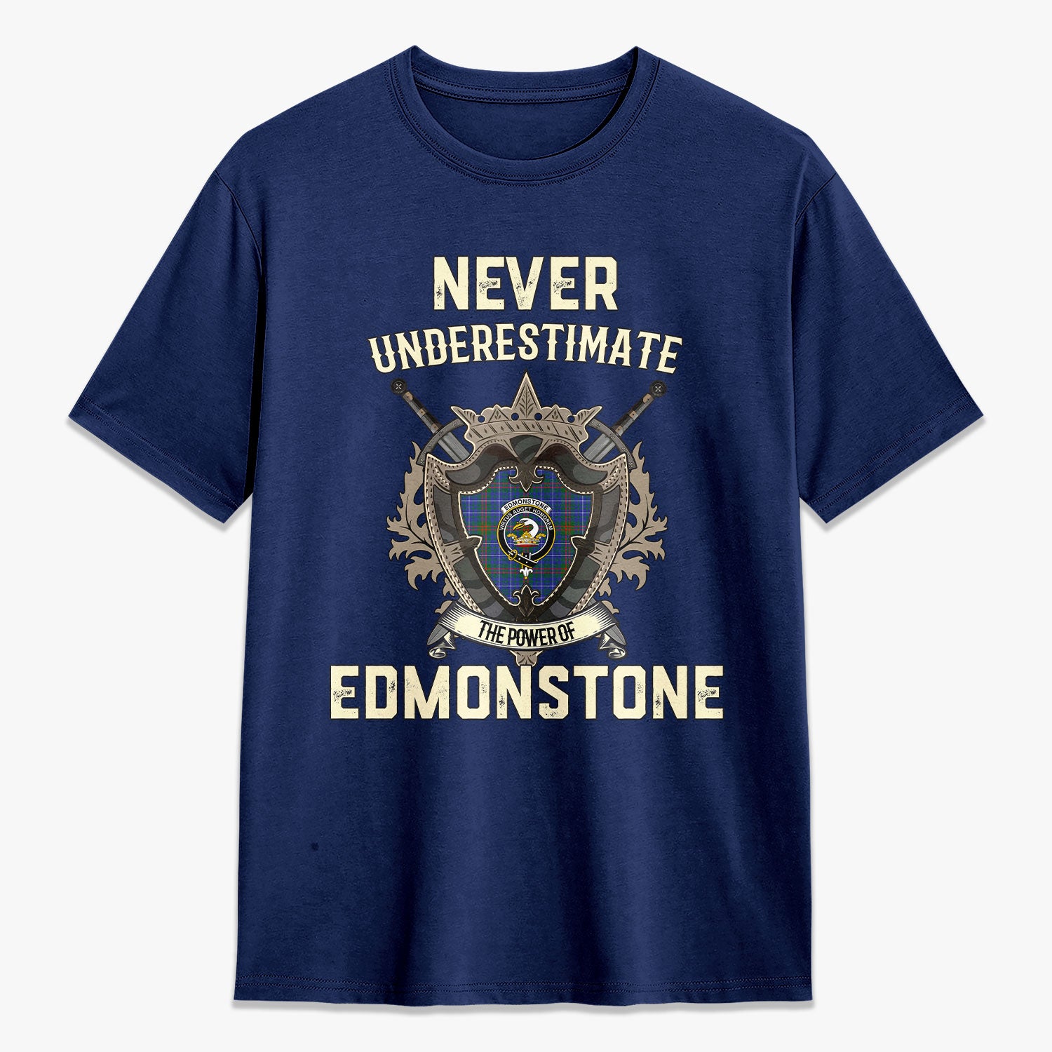 Edmonstone Tartan Crest 2D T-shirt - Never Underestimate Style