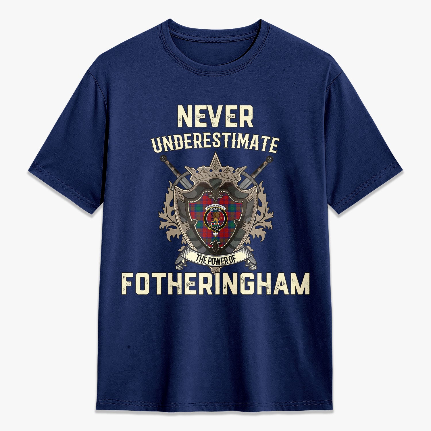 Fotheringham Tartan Crest 2D T-shirt - Never Underestimate Style