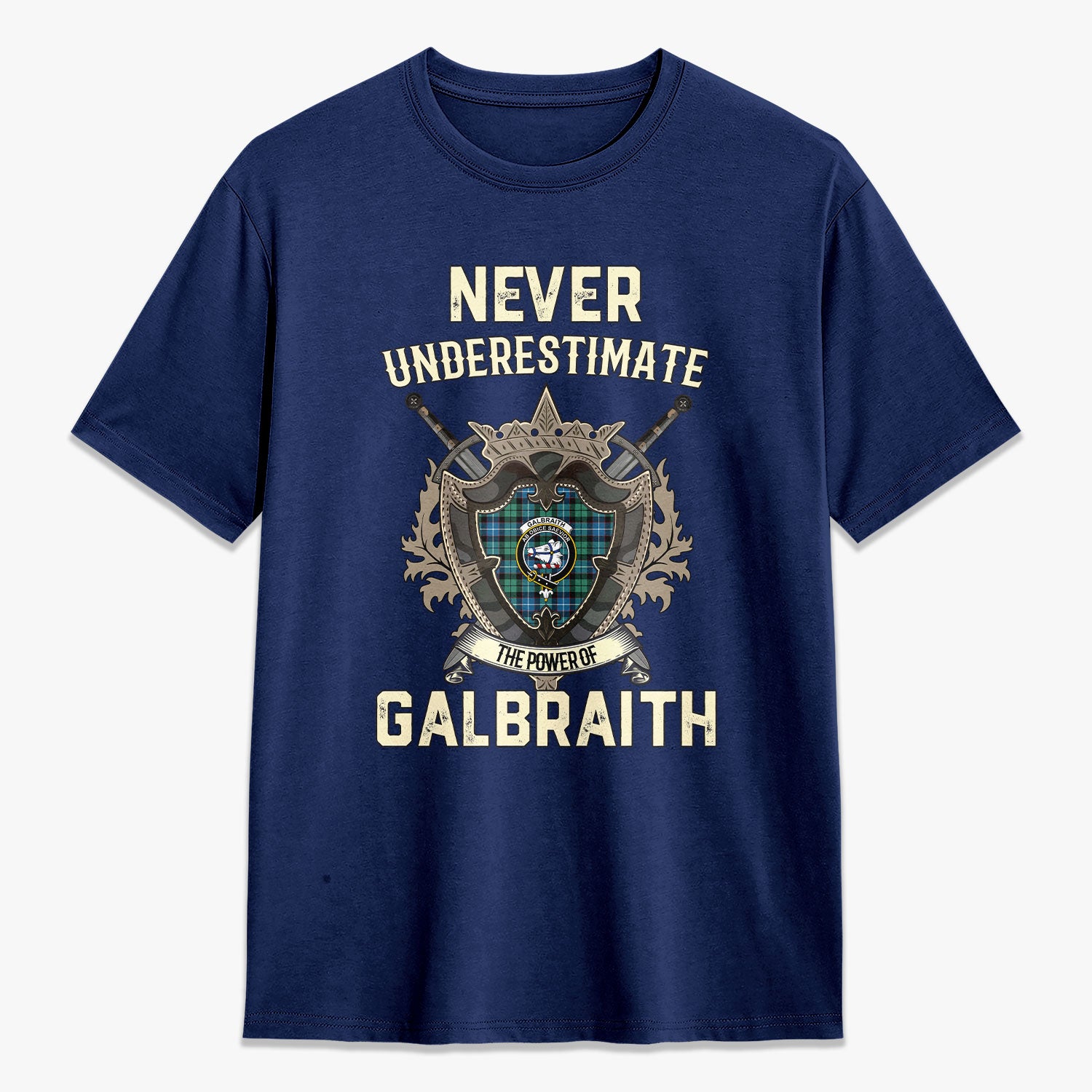 Galbraith Ancient Tartan Crest 2D T-shirt - Never Underestimate Style