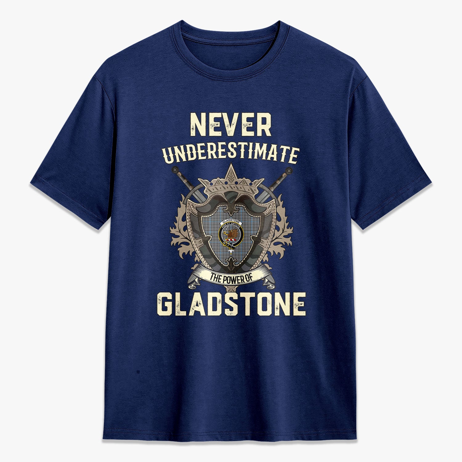 Gladstone Tartan Crest 2D T-shirt - Never Underestimate Style
