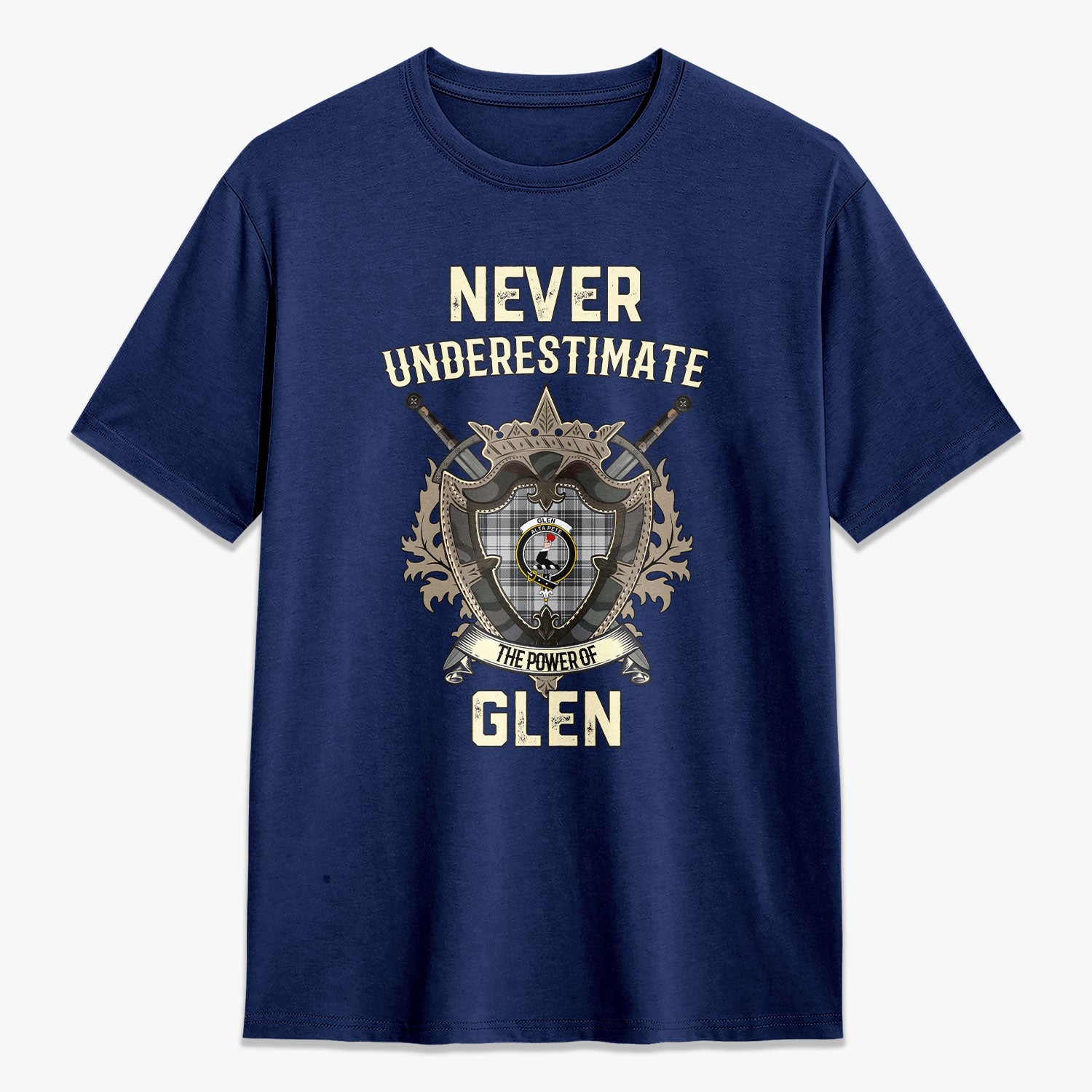 Glen Tartan Crest 2D T-shirt - Never Underestimate Style