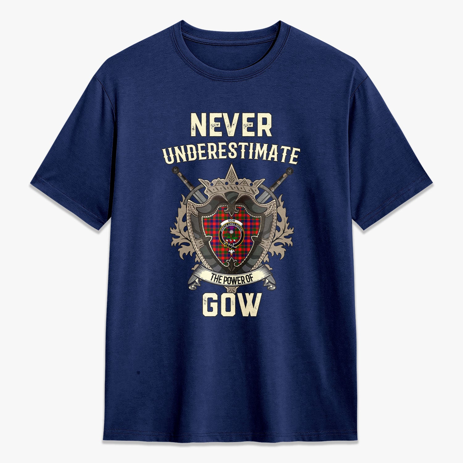Gow (of Skeoch) Tartan Crest 2D T-shirt - Never Underestimate Style