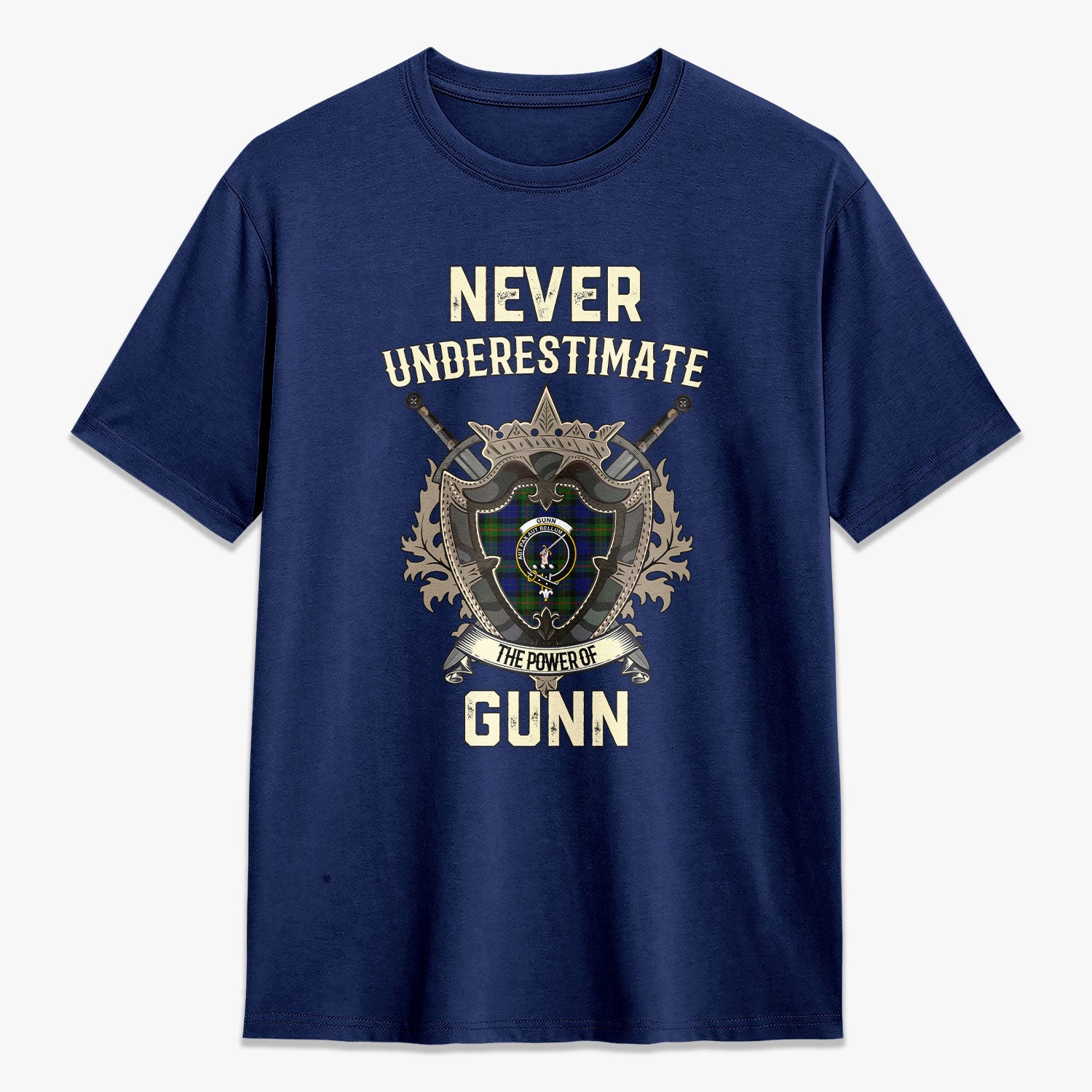 Gunn Modern Tartan Crest 2D T-shirt - Never Underestimate Style