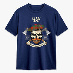 Hay Ancient Tartan Crest 2D T-shirt - Alba Skull Style