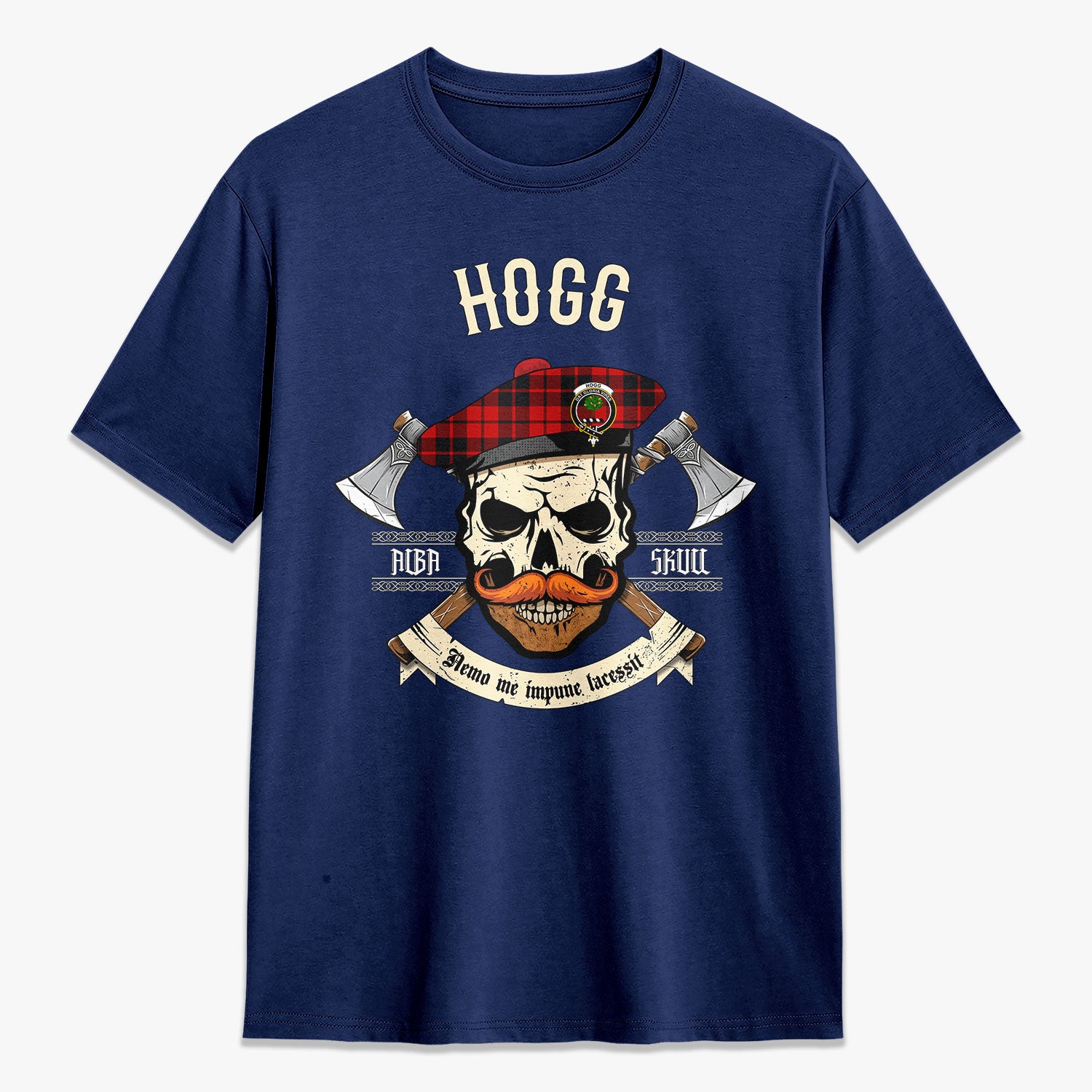 Hogg Tartan Crest 2D T-shirt - Alba Skull Style