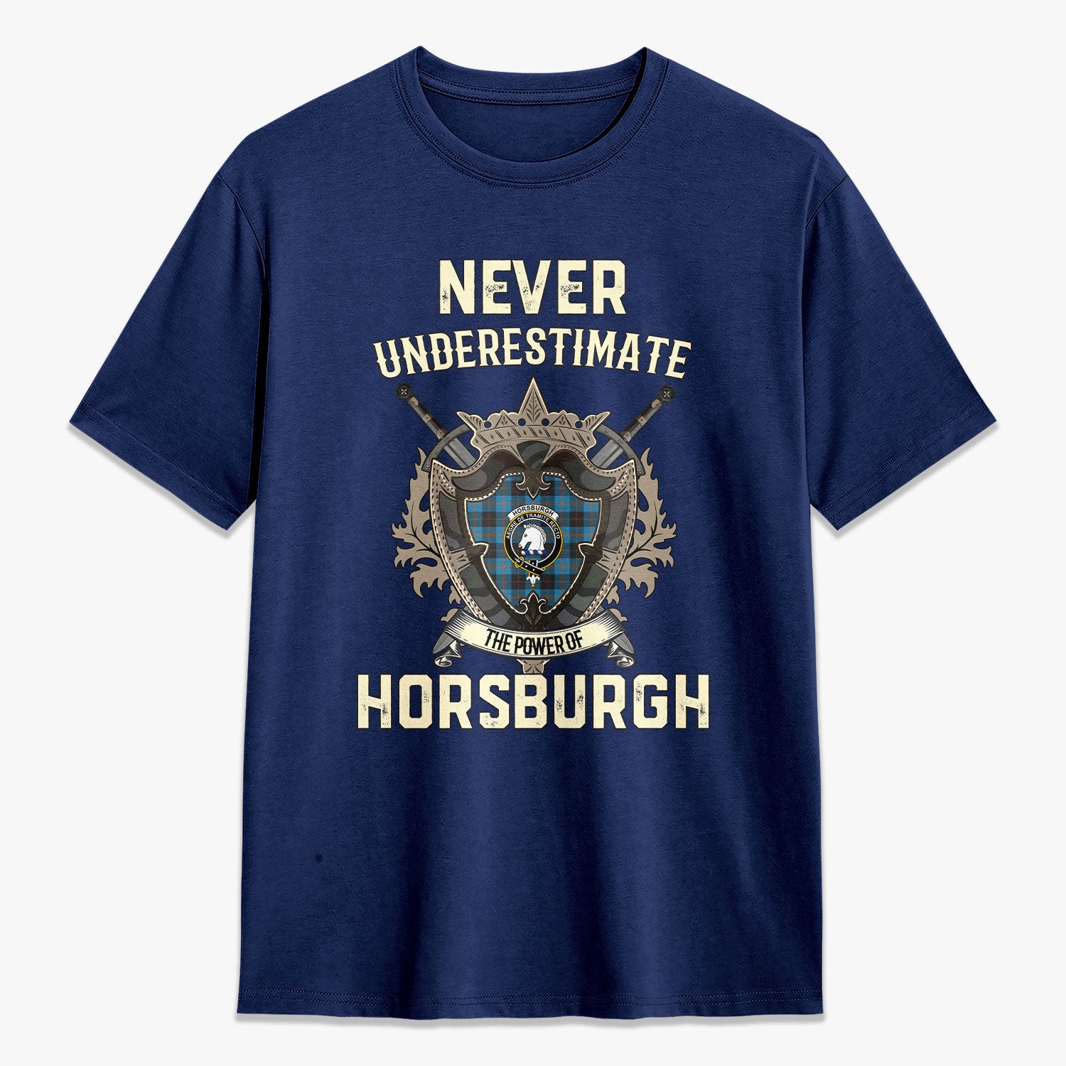 Horsburgh Tartan Crest 2D T-shirt - Never Underestimate Style