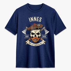 Innes Ancient Tartan Crest 2D T-shirt - Alba Skull Style
