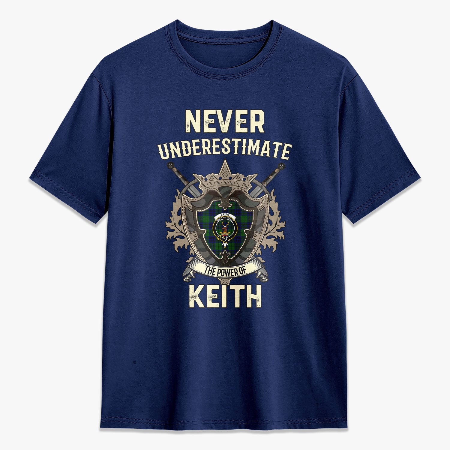 Keith Modern Tartan Crest 2D T-shirt - Never Underestimate Style