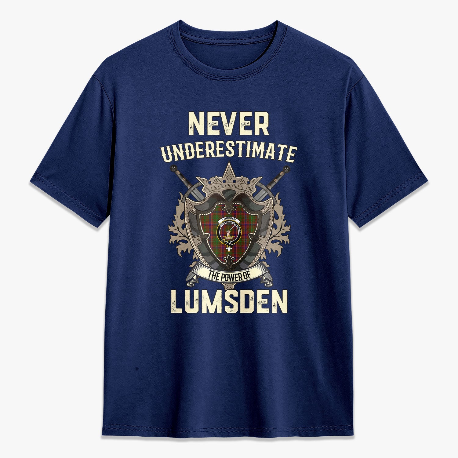 Lumsden Tartan Crest 2D T-shirt - Never Underestimate Style