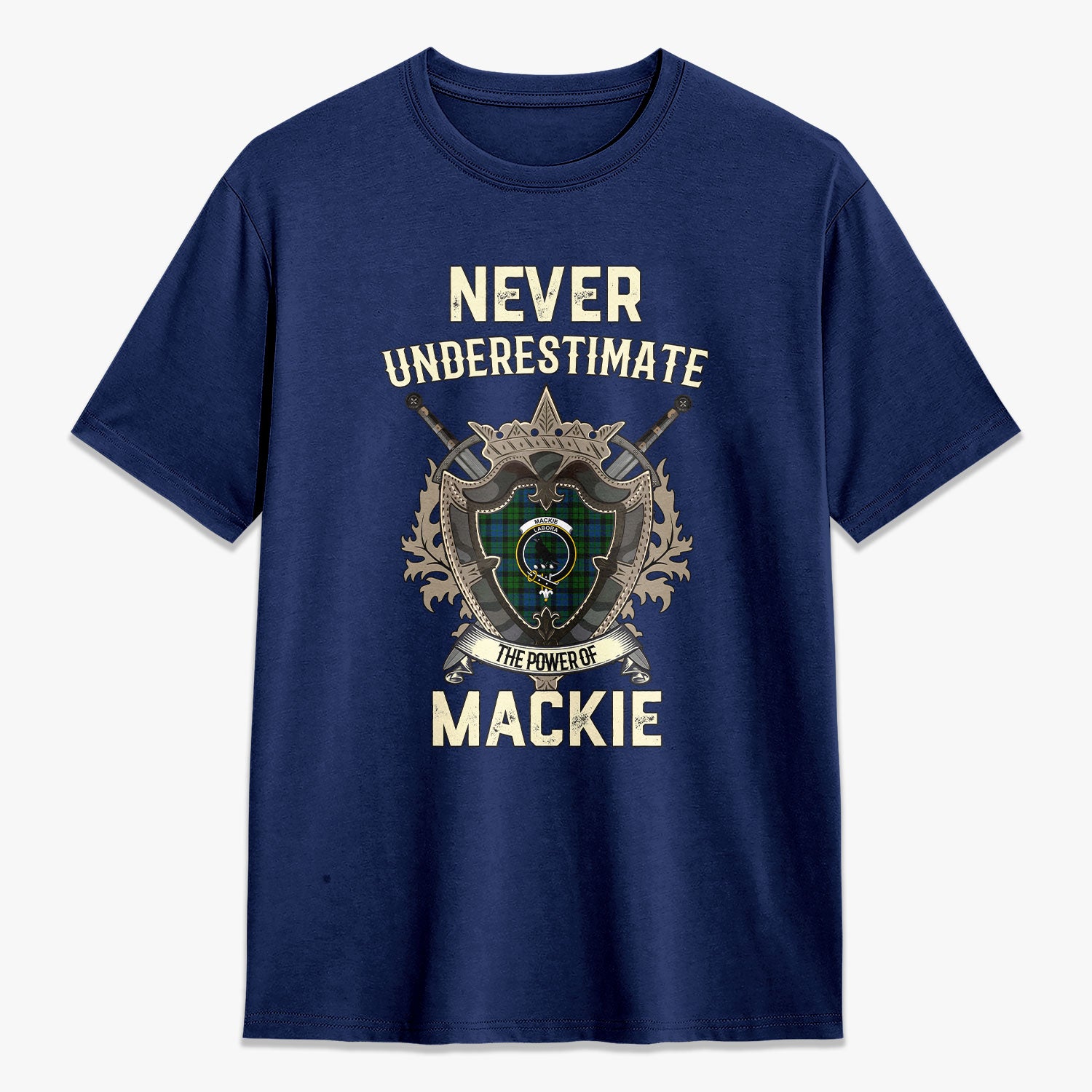 MacKie Tartan Crest 2D T-shirt - Never Underestimate Style