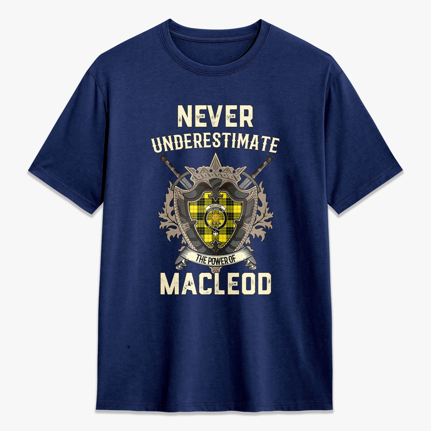 MacLeod of Lewis Modern Tartan Crest 2D T-shirt - Never Underestimate Style
