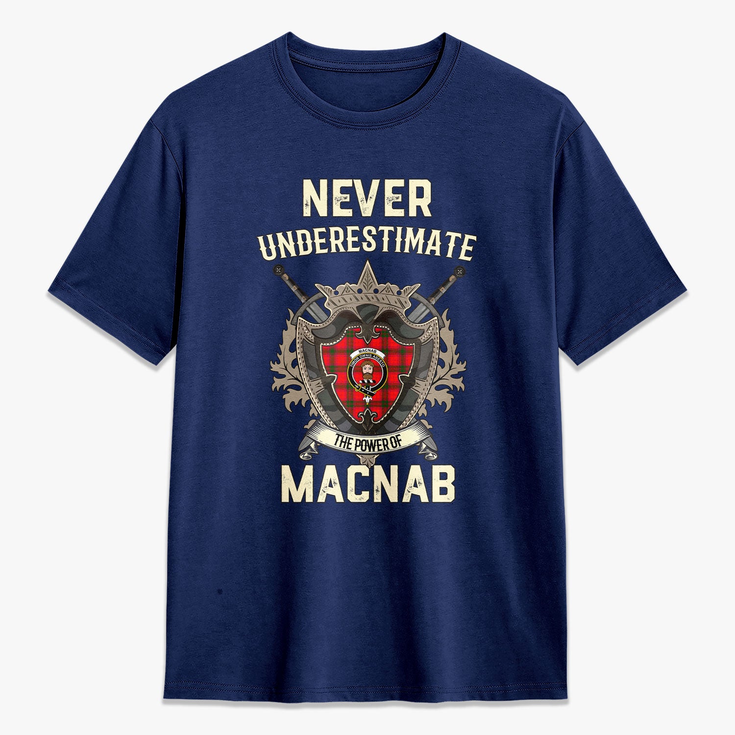 MacNab Modern Tartan Crest 2D T-shirt - Never Underestimate Style