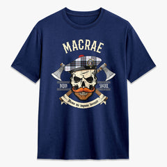 MacRae Dress Modern Tartan Crest 2D T-shirt - Alba Skull Style
