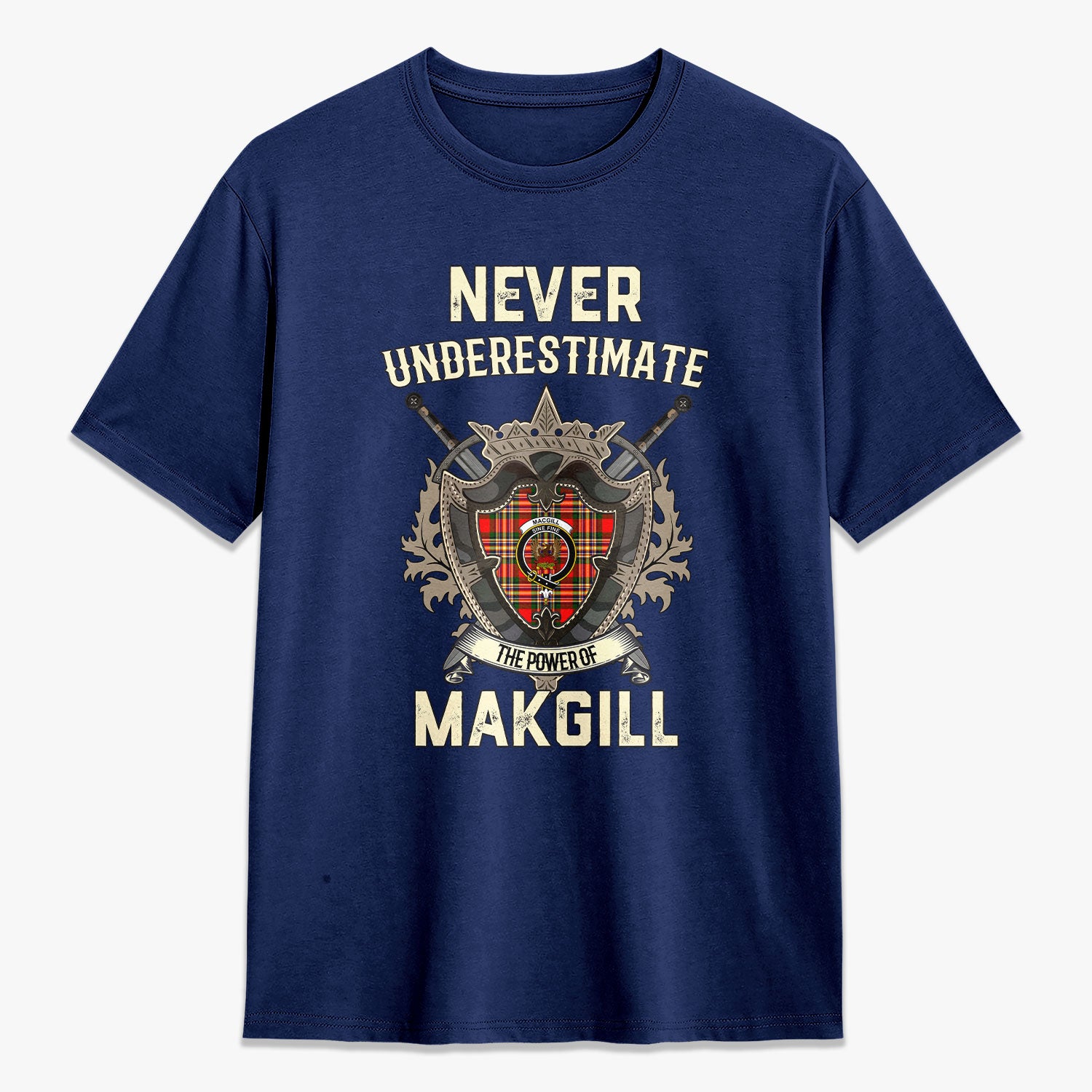 Makgill Tartan Crest 2D T-shirt - Never Underestimate Style