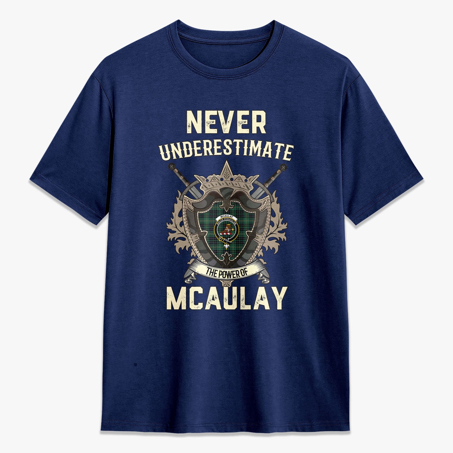 McAulay Hunting Ancient Tartan Crest 2D T-shirt - Never Underestimate Style