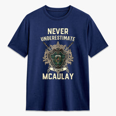 McAulay Hunting Ancient Tartan Crest 2D T-shirt - Never Underestimate Style