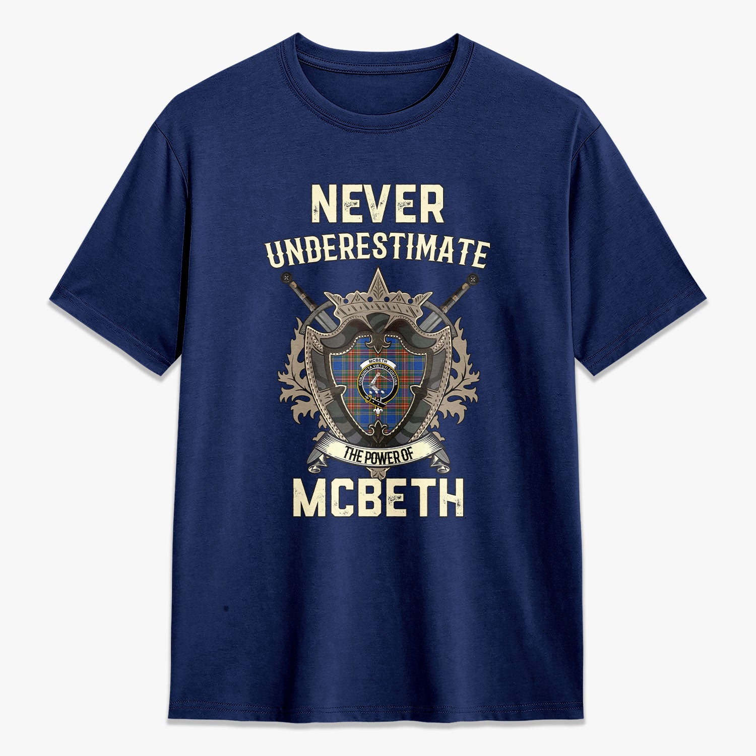 McBeth Ancient Tartan Crest 2D T-shirt - Never Underestimate Style