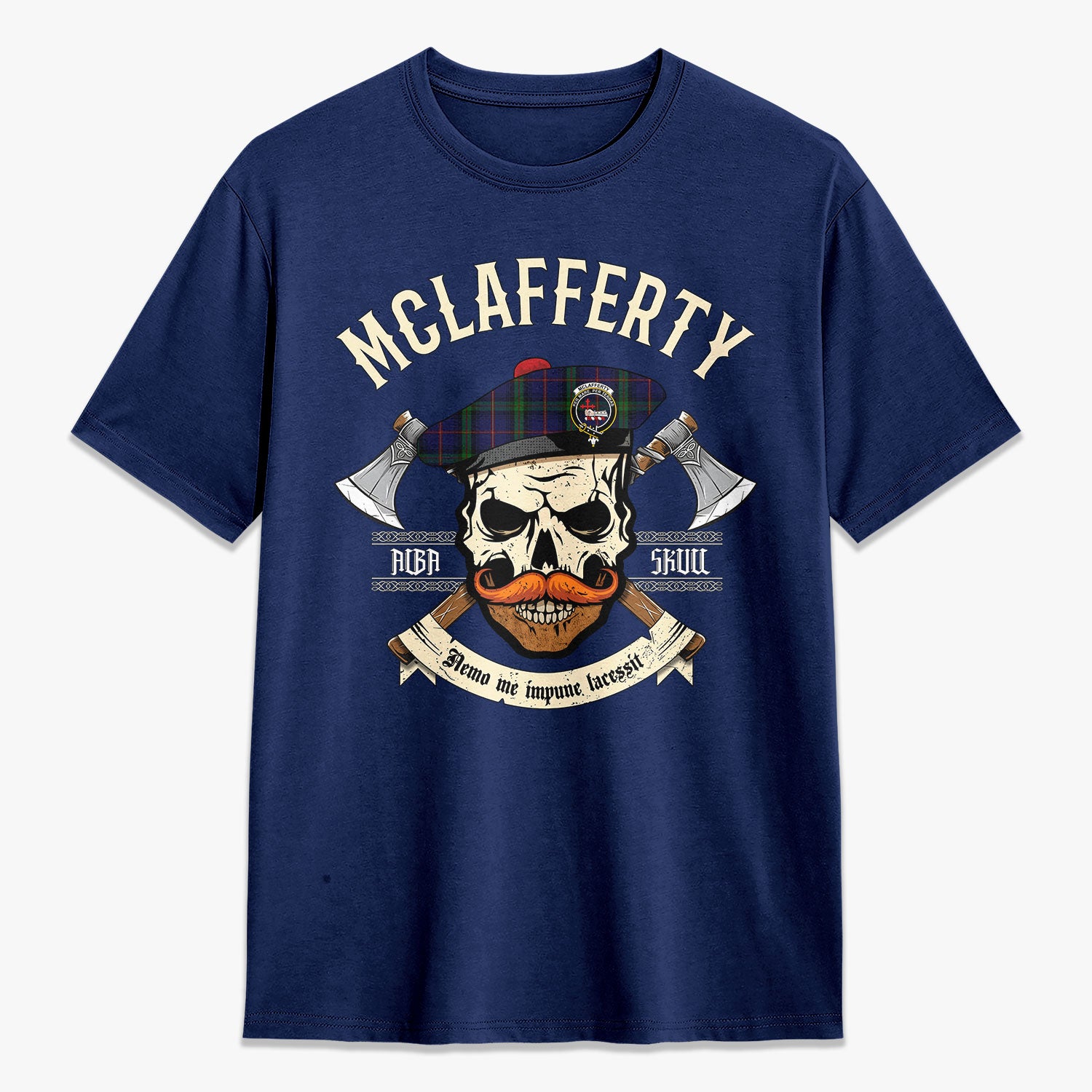 McLafferty Tartan Crest 2D T-shirt - Alba Skull Style