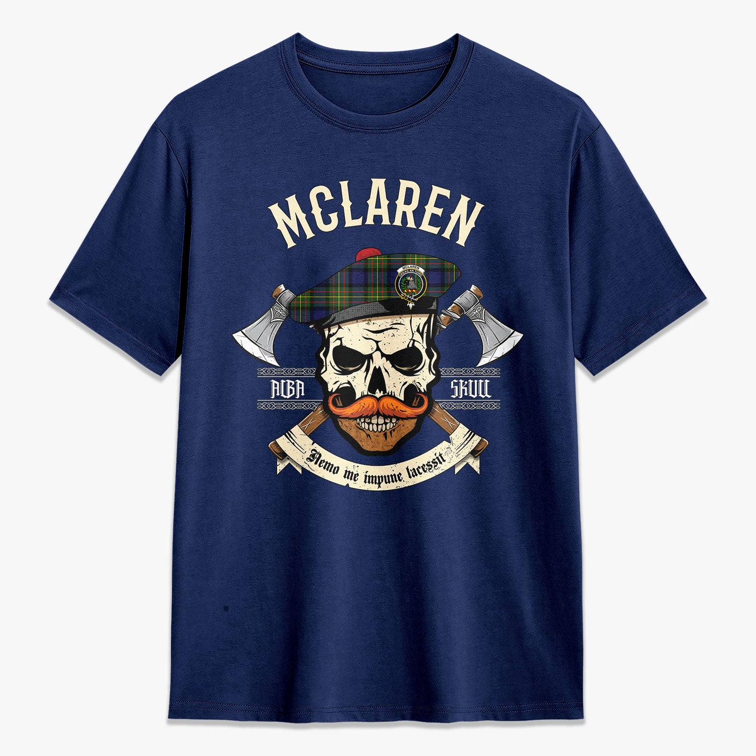 McLaren Modern Tartan Crest 2D T-shirt - Alba Skull Style