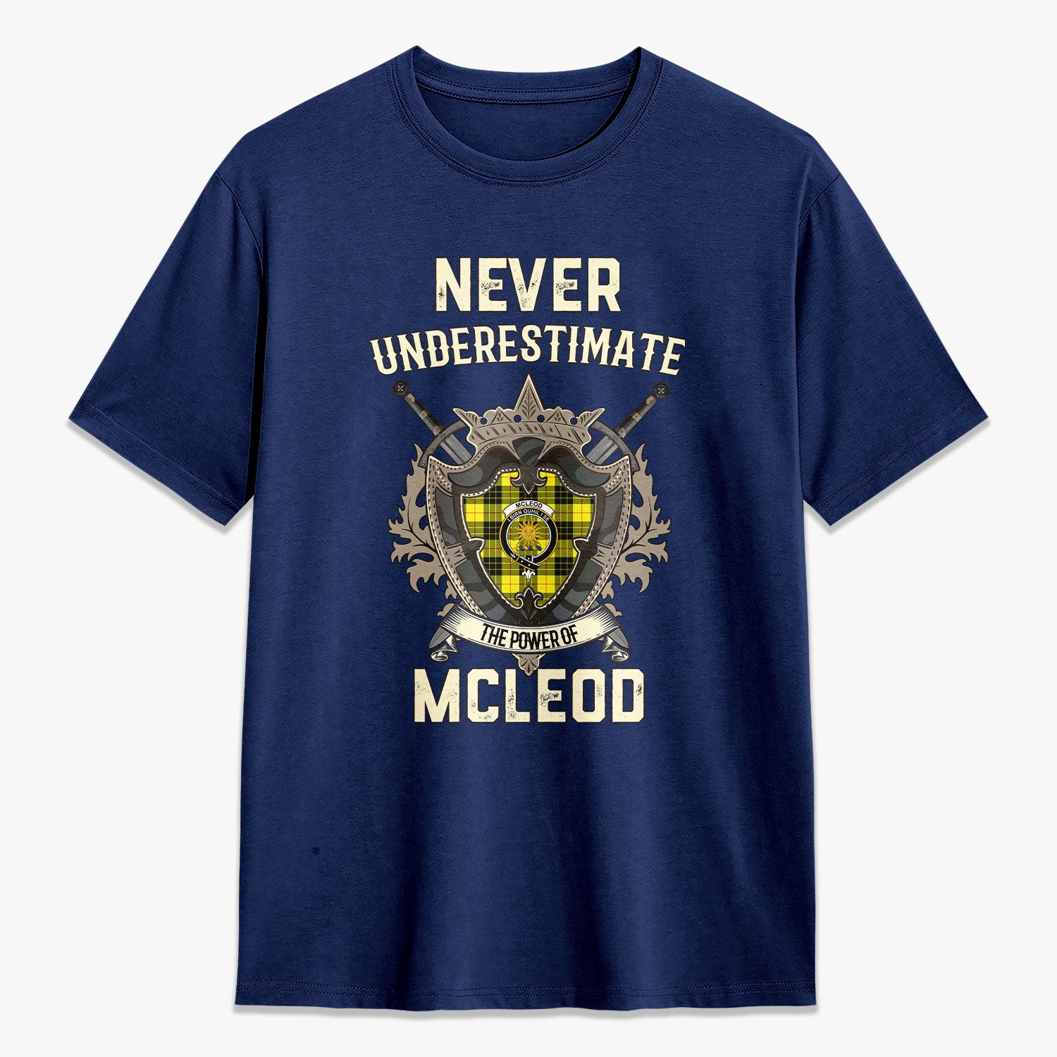 McLeod of Lewis Modern Tartan Crest 2D T-shirt - Never Underestimate Style