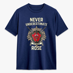 Rose Modern Tartan Crest 2D T-shirt - Never Underestimate Style