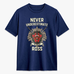 Ross Modern Tartan Crest 2D T-shirt - Never Underestimate Style