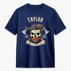 Taylor Weathered Tartan Crest 2D T-shirt - Alba Skull Style
