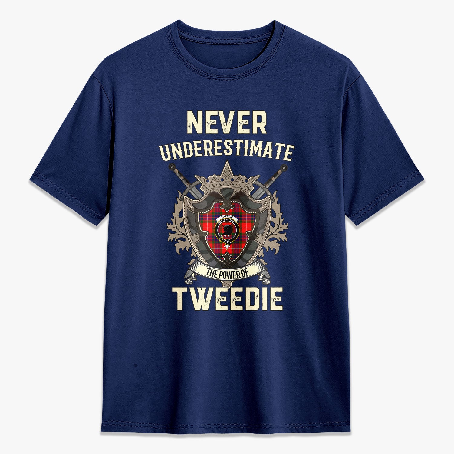 Tweedie Tartan Crest 2D T-shirt - Never Underestimate Style
