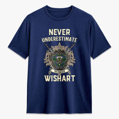Wishart Hunting Tartan Crest 2D T-shirt - Never Underestimate Style