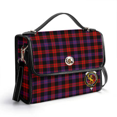Brown Modern Tartan Crest Satchel Bag