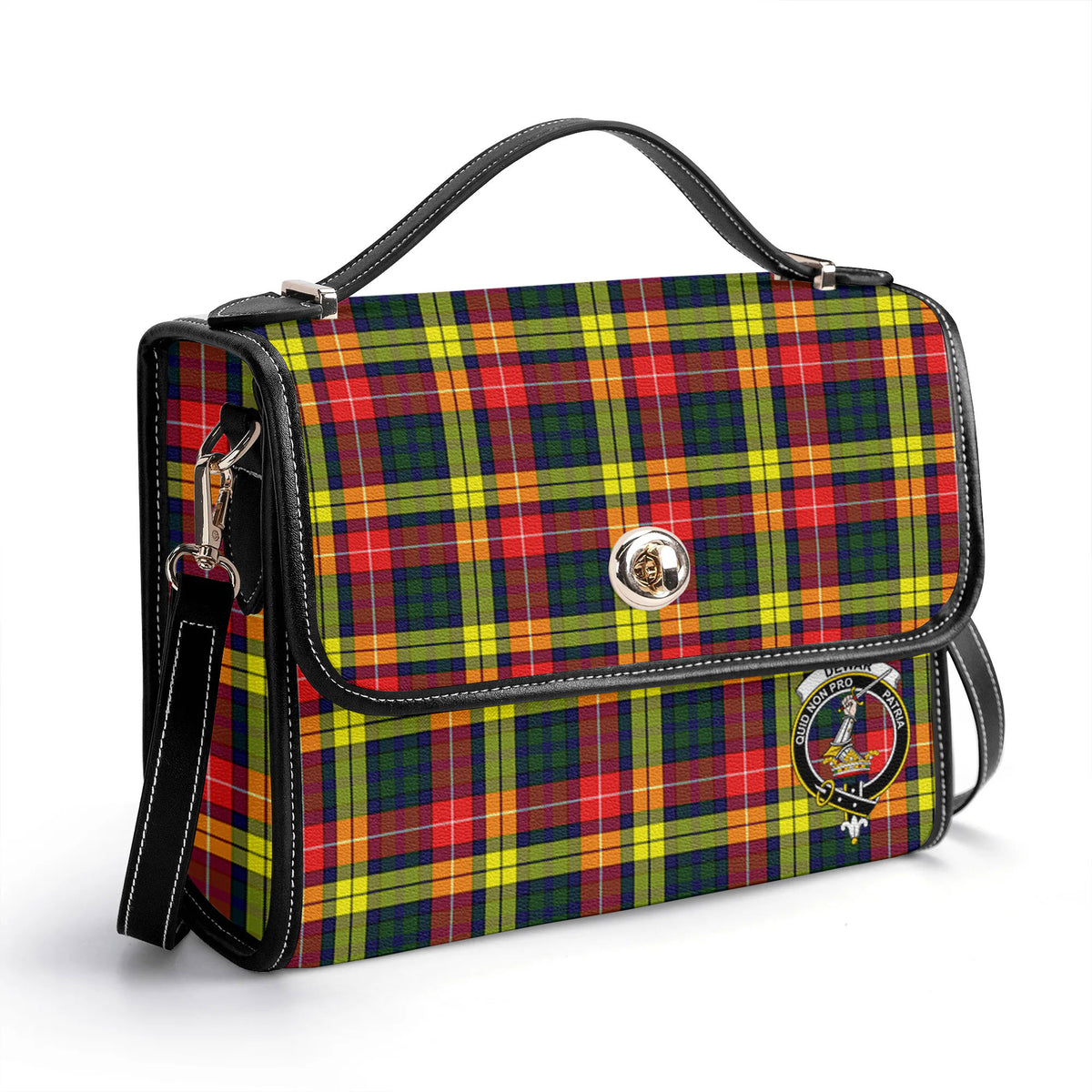 Dewar Tartan Crest Satchel Bag