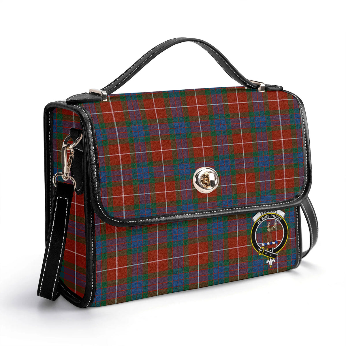 Fraser (of Lovat) Ancient Tartan Crest Satchel Bag