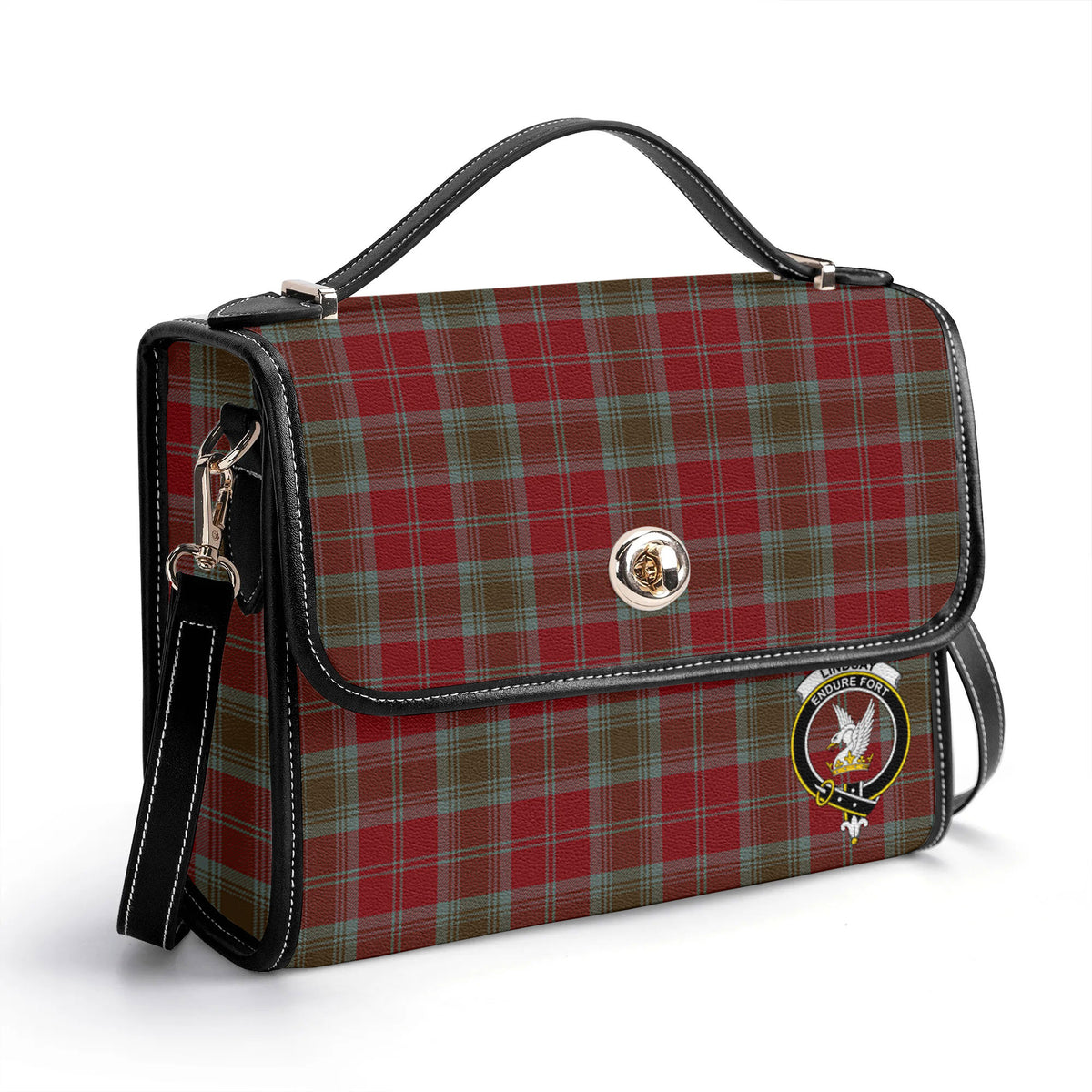 Lindsay Weathered Tartan Crest Satchel Bag