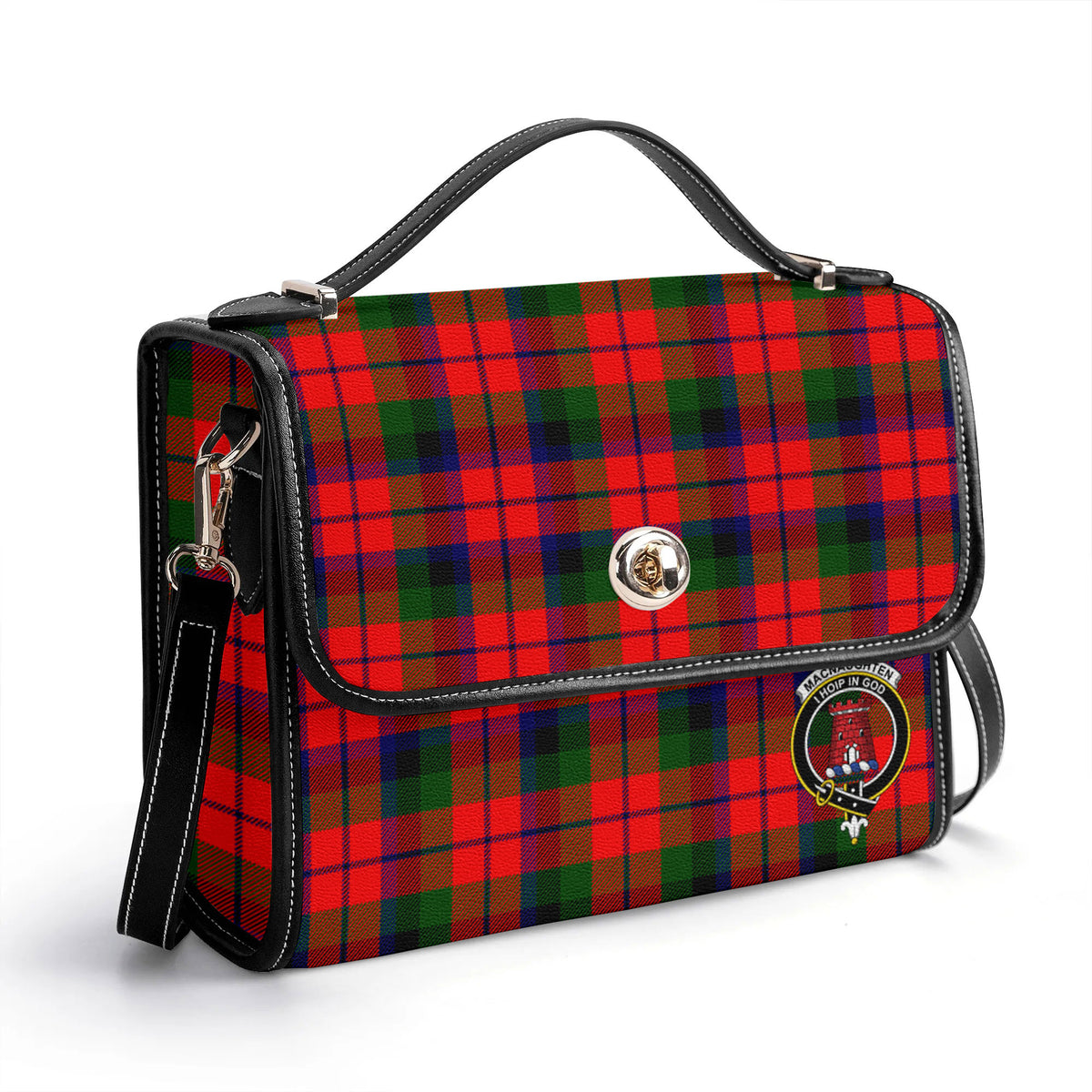 MacNaughten Tartan Crest Satchel Bag