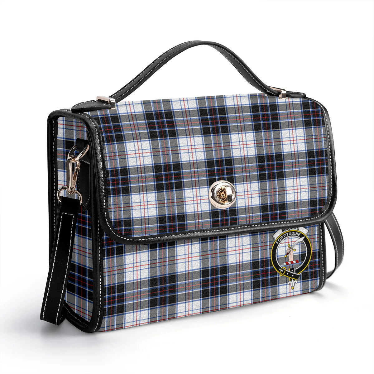 MacRae Dress Modern Tartan Crest Satchel Bag