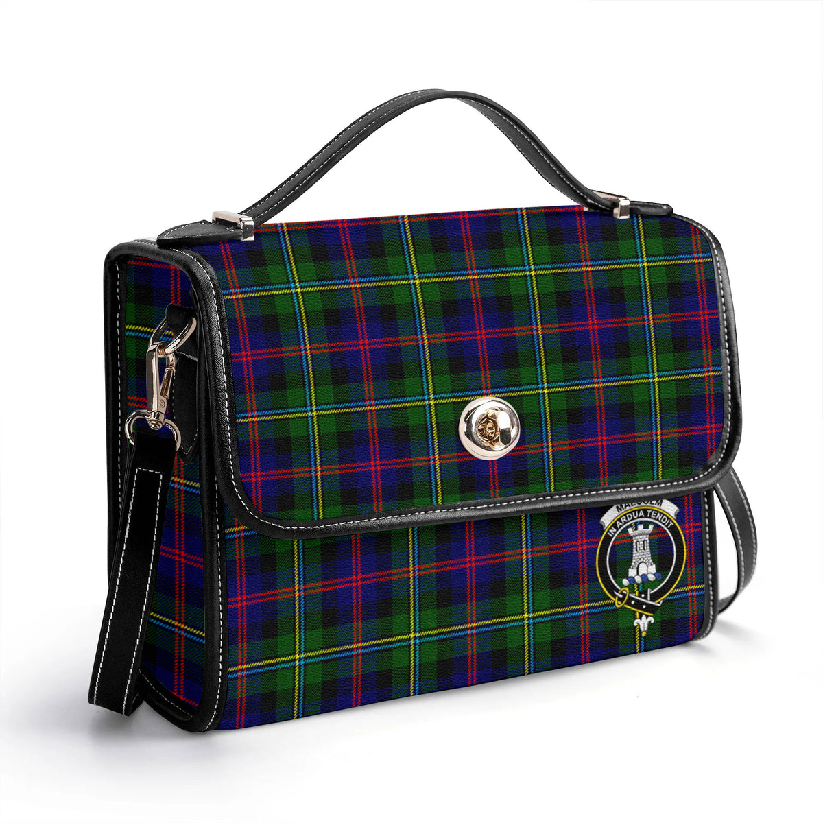 Malcolm (or MacCallum) Tartan Crest Satchel Bag