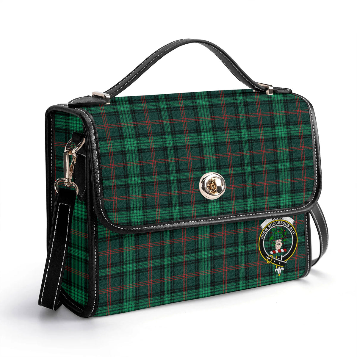 Ross Hunting Modern Tartan Crest Satchel Bag