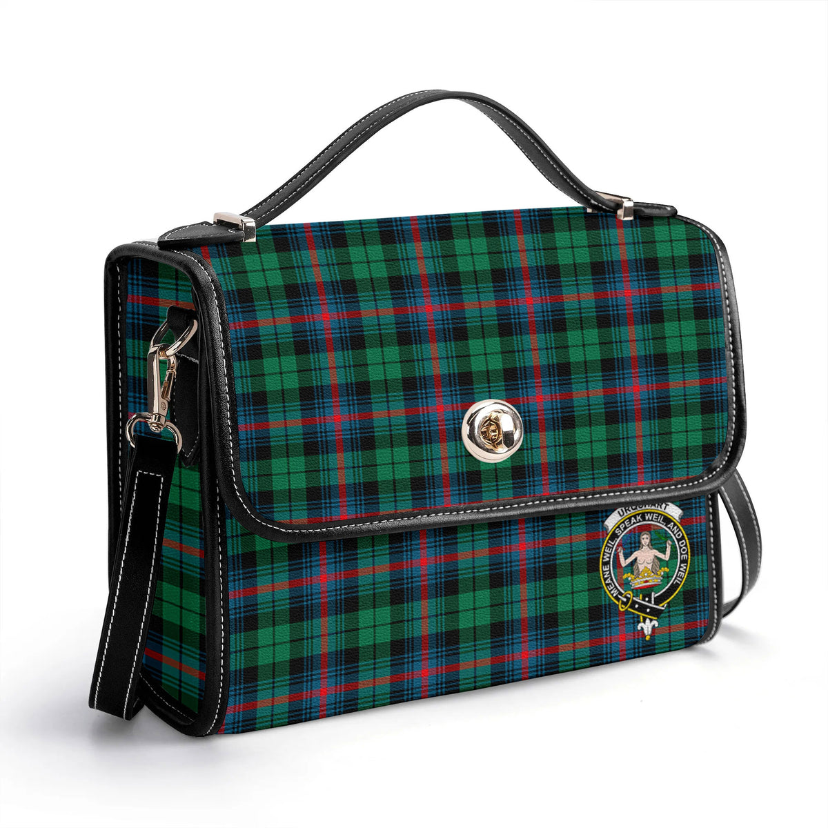 Urquhart Broad Red Ancient Tartan Crest Satchel Bag