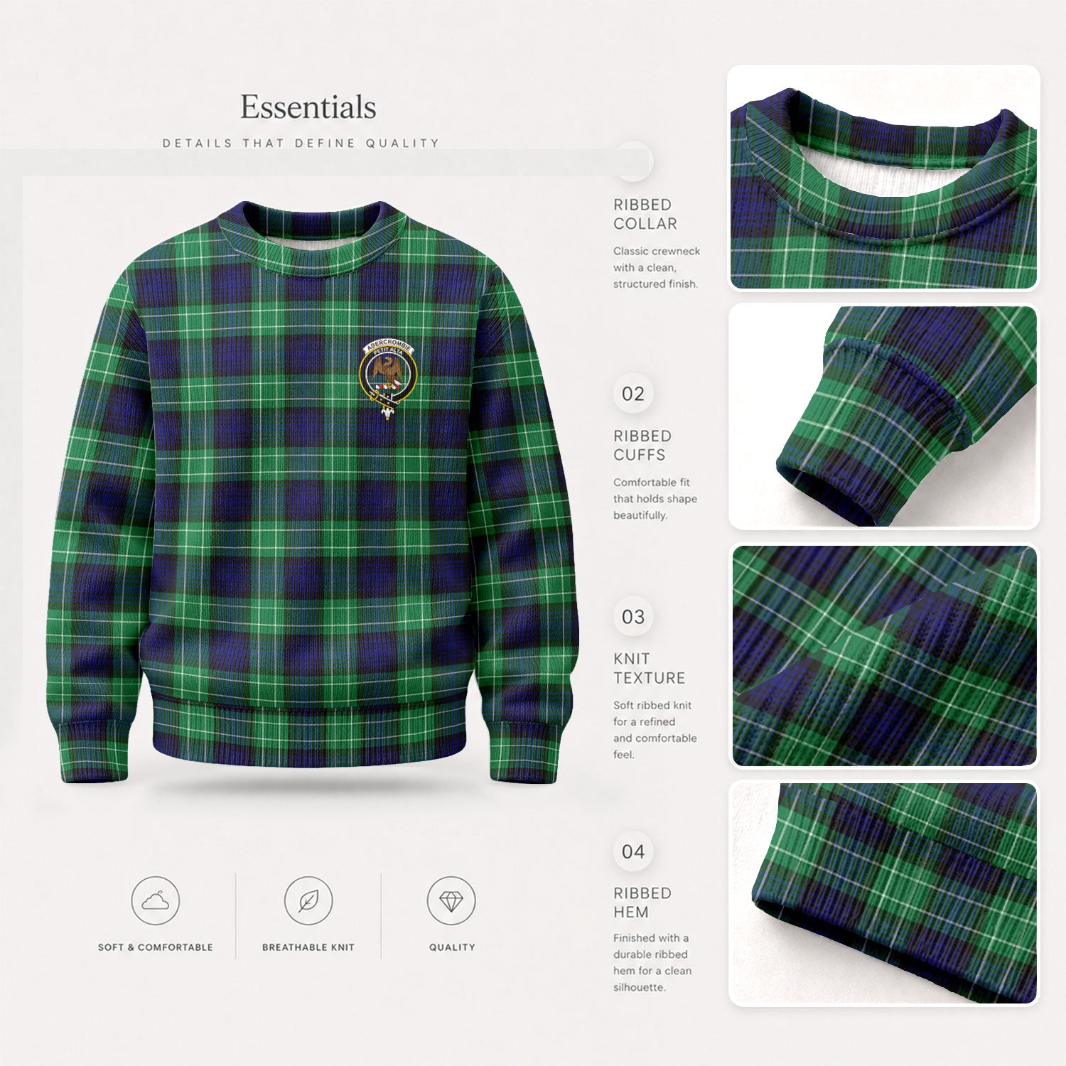 Abercrombie Tartan Crest Sweater