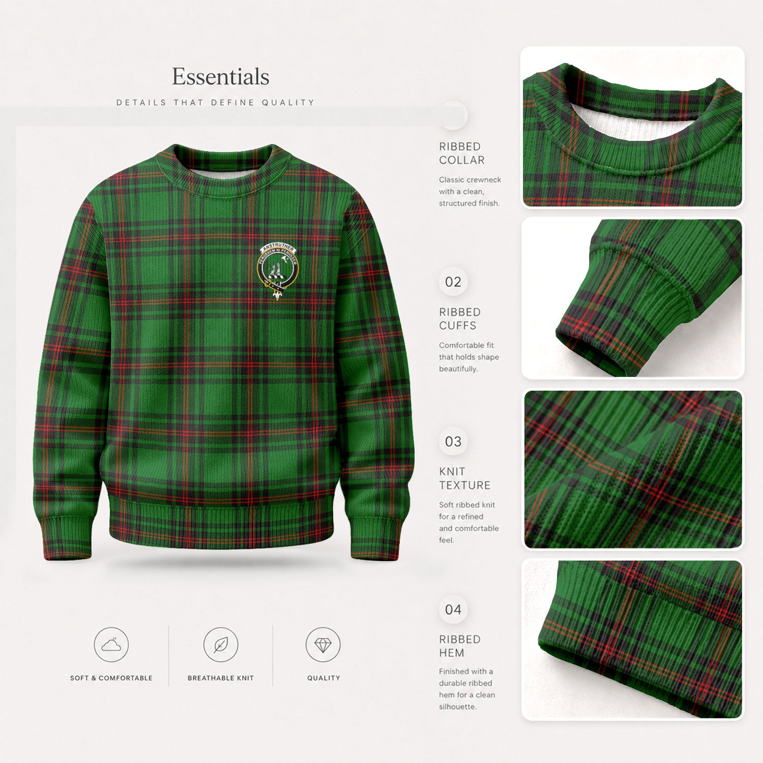 Anstruther Tartan Crest Sweater