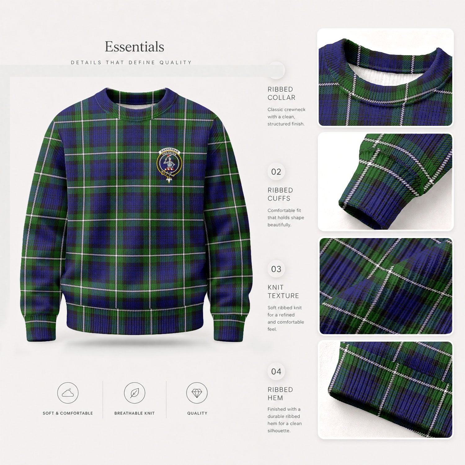 Bannerman Tartan Crest Sweater