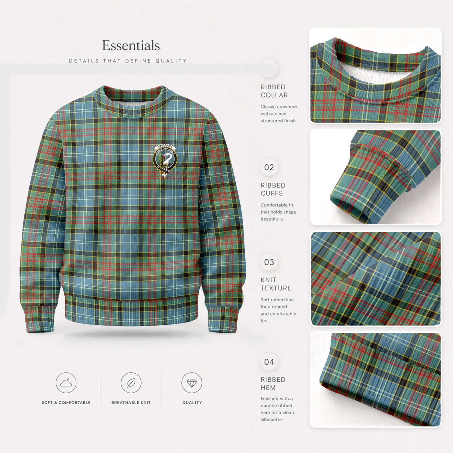 Brisbane Tartan Crest Sweater