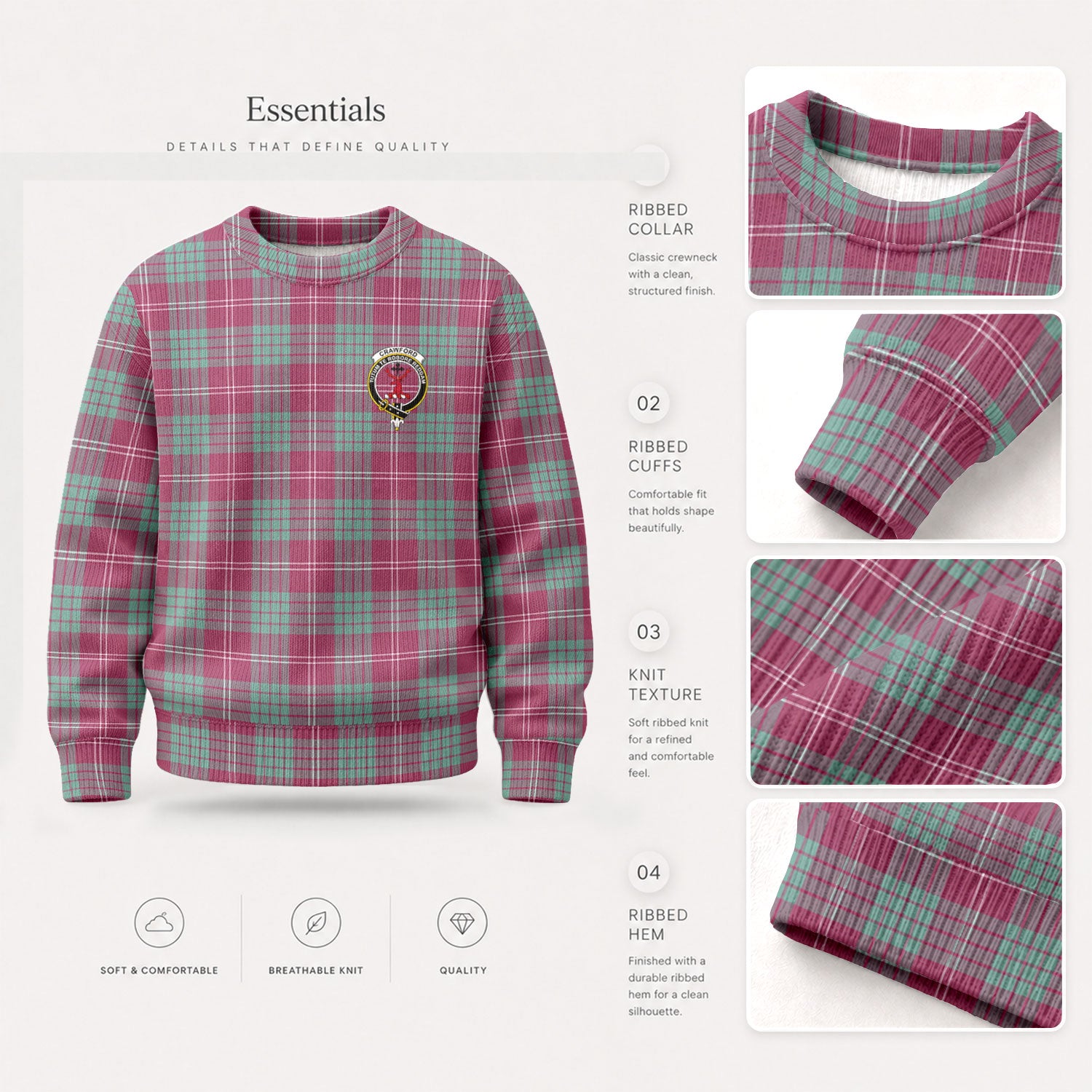 Crawford Ancient Tartan Crest Sweater