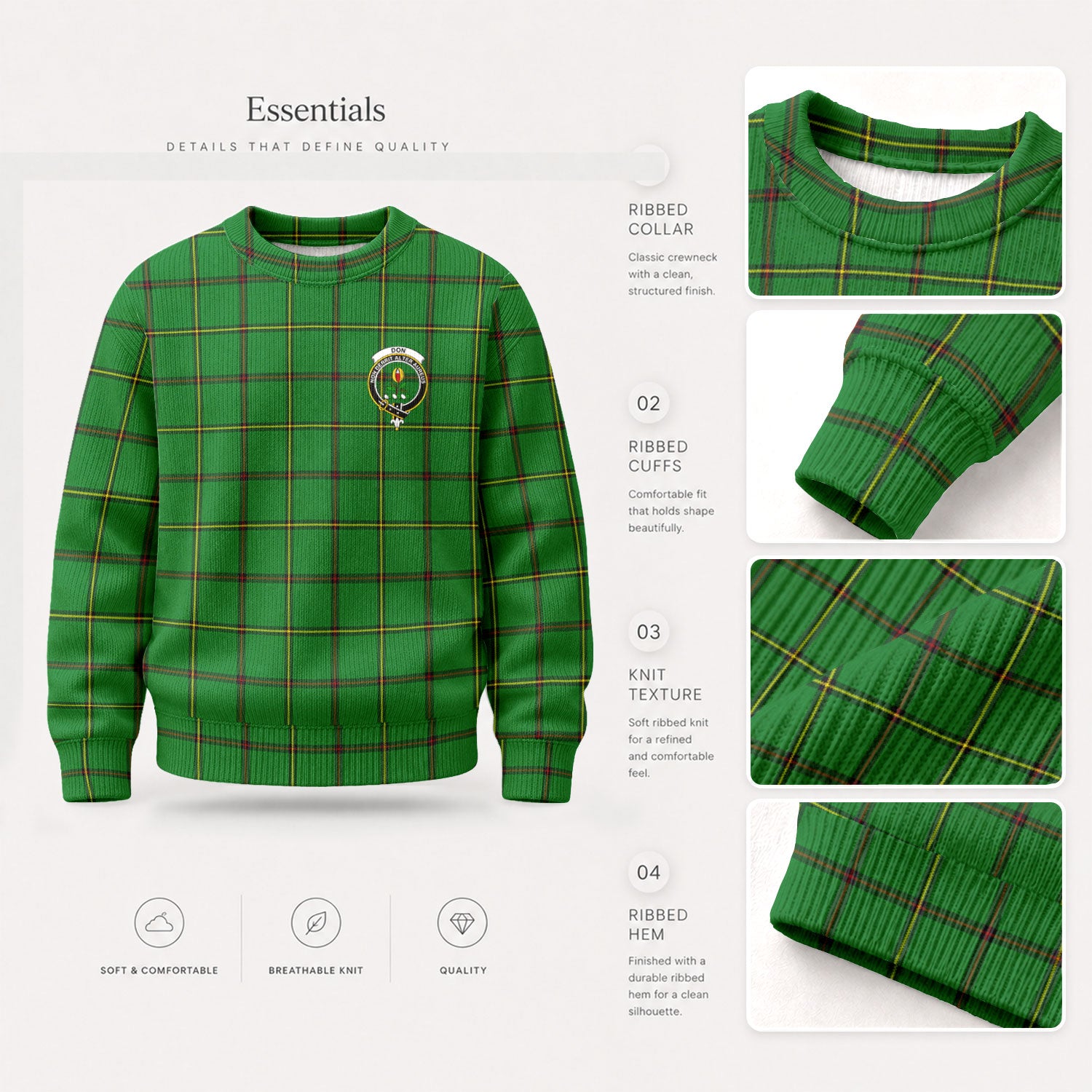 Don Tartan Crest Sweater