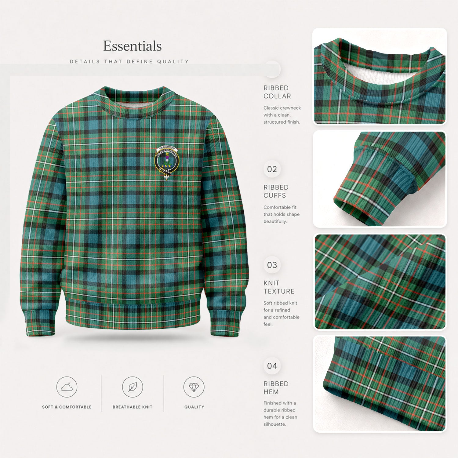 Ferguson Ancient Tartan Crest Sweater