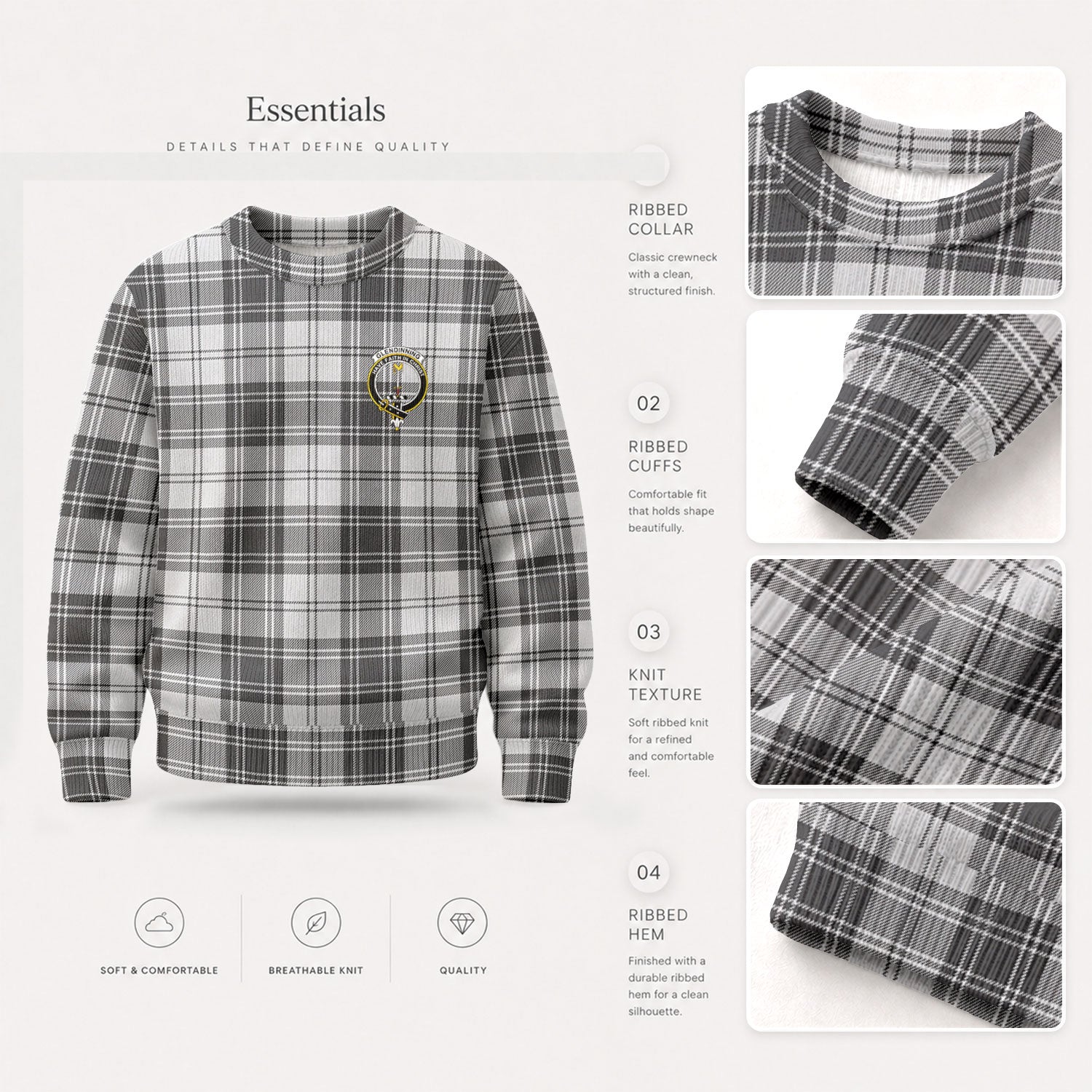 Glendinning Tartan Crest Sweater
