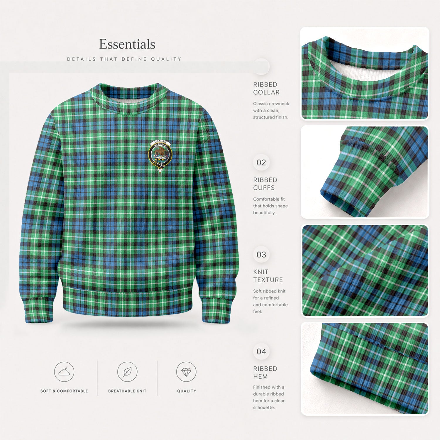 Graham of Montrose Ancient Tartan Crest Sweater
